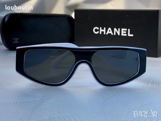 Дамски слънчеви очила маска черно и бяло, снимка 5 - Слънчеви и диоптрични очила - 51703389