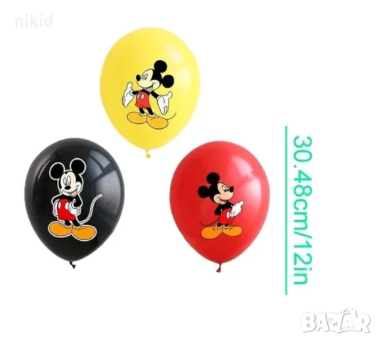 Мики Маус Обикновен надуваем латекс латексов балон парти, снимка 4 - Други - 29338336