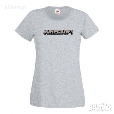 Дамска тениска майнкрафт Minecraft Logo 2 Minecraft,Игра,Забавление,подарък,Изненада,Рожден Ден., снимка 8 - Тениски - 36521348