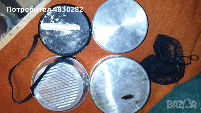 Комплект съдове за готвене за къмпинг, къмпинг тигани, комплект от 4 тенджери , снимка 2 - Газови котлони - 56107061