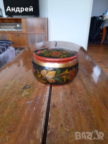 Стара дървена кутия,хохлома #14