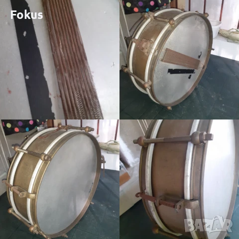 Находка - Стар военен пехотен барабан - месинг, кожа, 19 век, снимка 7 - Антикварни и старинни предмети - 50929178