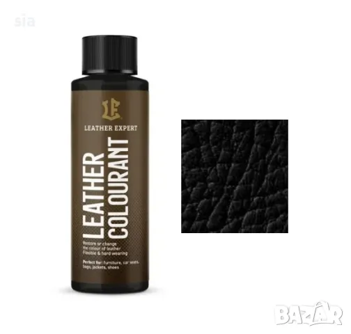 Боя за кожа, естествена или еко кожа, 50 мл, черна, leather expert