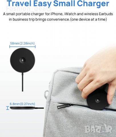 Ново магнитно безжично зарядно за телефон часовник iPhone Apple Watch, снимка 3 - Аксесоари за Apple - 39977501