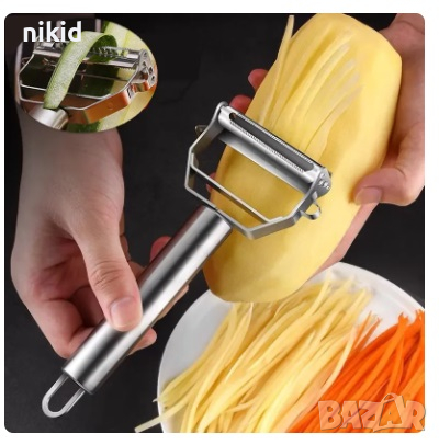 2 в 1 Нож белачка за зеленчуци паста спагети на ленти , снимка 2 - Аксесоари за кухня - 44750662