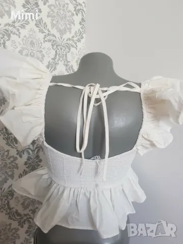  Zara Късо Бюстие пеплум /Кроп топ , снимка 8 - Корсети, бюстиета, топове - 47804682