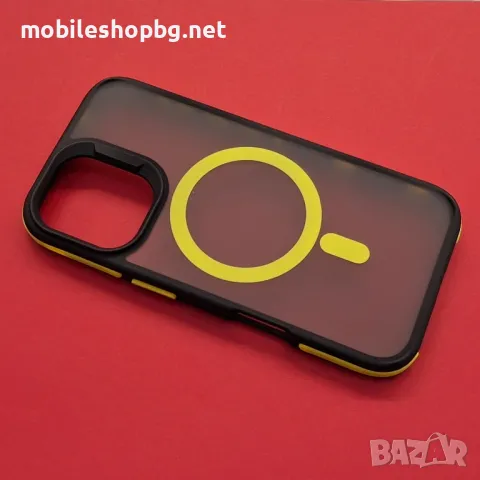 iPhone 16 кейс MagSafe матов неон син черен, снимка 4 - Калъфи, кейсове - 48107995
