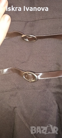 Рокля за празник, кафява, размер 42, снимка 3 - Рокли - 52845655