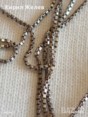 ВИНТИДЖ СРЕБЪРЕН СИНДЖИР ТИП КУТИЯ НЕЖЕН и СТИЛЕН 25815, снимка 6 - Колиета, медальони, синджири - 52833777