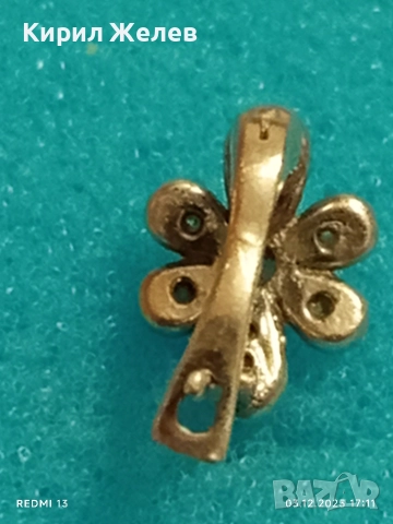 Прелестна нежна сребърна флорална обеца с миниатюрни цирконий 38482, снимка 5 - Обеци - 52640788