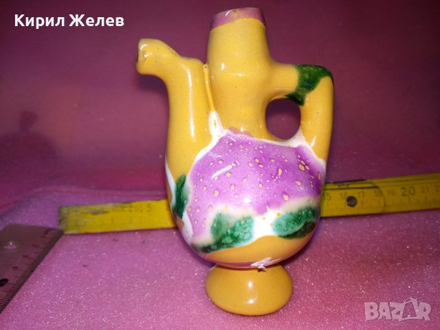 КЕРАМИЧНО БЪРДУЧЕ СВИРКА РЪЧНА МАЙСТОРСКА ИЗРАБОТКА ТРАДИЦИОНЕН ЕТНО СУВЕНИР ГЛЕДЖОСАНА ГЛИНА 42933, снимка 3 - Декорация за дома - 44297547