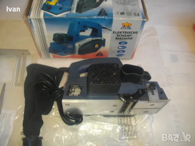 НОВО 900 вата Немско Голямо ЕЛЕКТРИЧЕСКО РЕНДЕ Top Craft Hamburg Germany Ножове 82мм Стружуване 3мм, снимка 13 - Други инструменти - 47690996