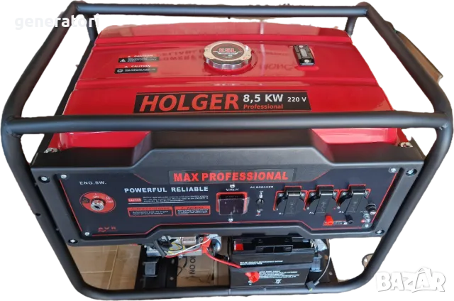 Промоция! Бензинов Генератор за ток HOLGER 8.5 KW. ел. старт - медни намотки / Агрегат за ток, снимка 4 - Генератори - 38848245