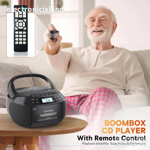Нов Boombox Greadio CD-X2A:USB, AUX, CD Плейър, Касетофон, FM/AM радио, Bluetooth 5.1, дистанционно, снимка 5 - Радиокасетофони, транзистори - 53698051