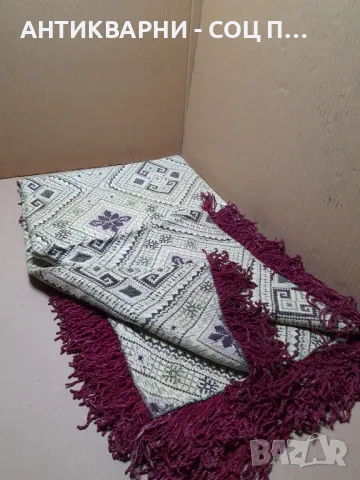 Стара Соц Жакардова Покривка/ Одеало/ Размери 150см/130см., снимка 5 - Антикварни и старинни предмети - 48359679