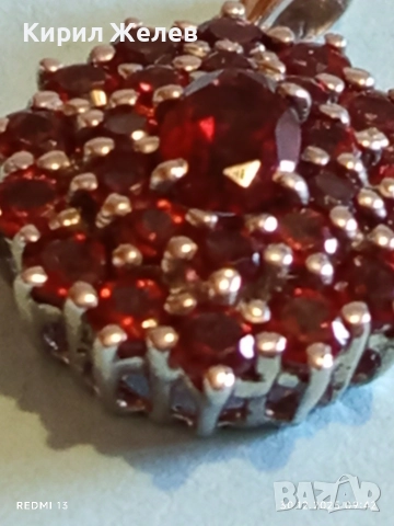 Сребърен медальон във формата на ЦВЕТЕ инкростирано с кристали СУЛТАНИТ 52568, снимка 6 - Колиета, медальони, синджири - 52933680