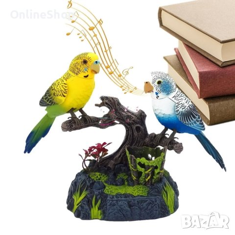 Пластмасова играчка, Музикални папагали кацнали на дръвче

, снимка 1 - Папагали - 42210661