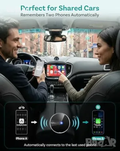OTTOCAST Mini Cube 3.0 2-в-1 Wireless CarPlay/Android Auto адаптер, снимка 5 - Аксесоари и консумативи - 55933525