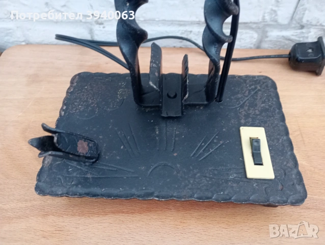 Стара лампа свещник от ковано желязо, снимка 9 - Антикварни и старинни предмети - 53864164