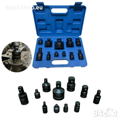 Ударни адаптери – преходници и карета за гедоре 11 части HAWEK