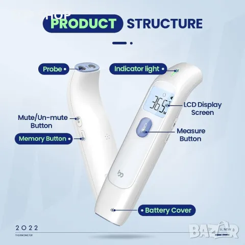 Безконтактен термометър Femometer FC IR207, снимка 3 - Медицинска апаратура - 48596628
