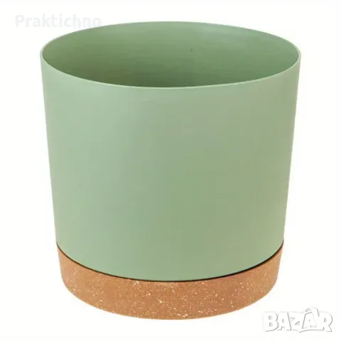 Саксия за растения с подложка имитираща бамбуков дизайн, снимка 1