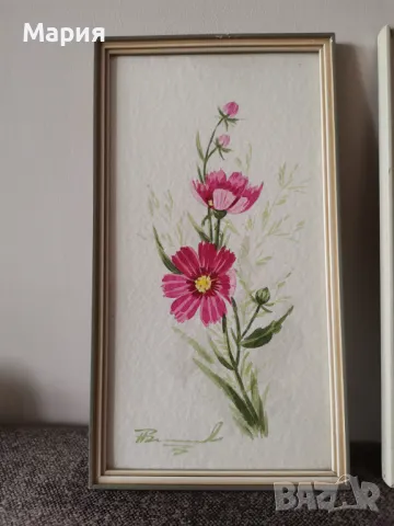 Флорални акварелни картини, снимка 4 - Антикварни и старинни предмети - 47438128