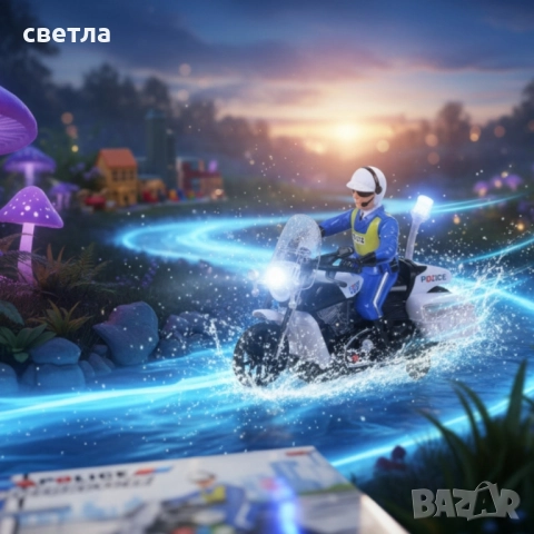 Полицейски мотор със светлини и звук – движение, екшън и усмивки, снимка 5 - Електрически играчки - 51821040