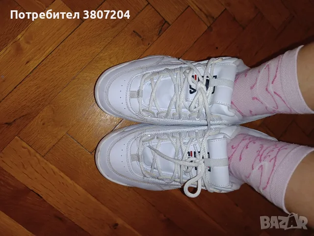 Бели високи маратонки Фила, снимка 3 - Маратонки - 55748489
