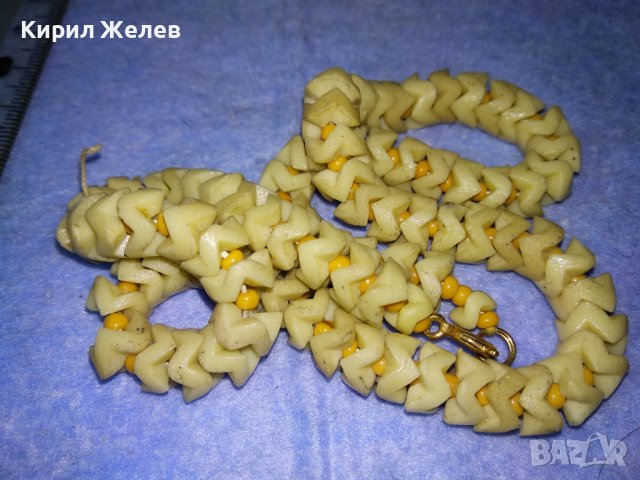 СТАР РЪЧНО НИЗАН РЕТРО ГЕРДАН с МЪНИСТА и ПОЗЛАТЕНА БРОНЗОВА ЗАКОПЧАЛКА 27020, снимка 2 - Антикварни и старинни предмети - 40689907