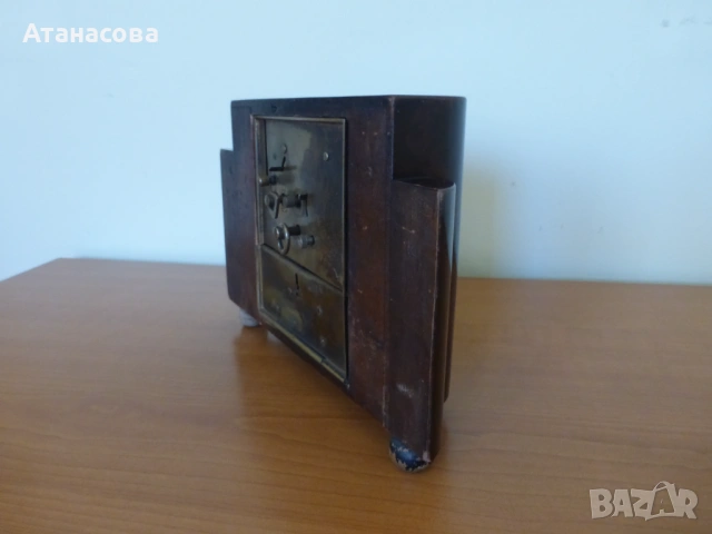 Немски каминен часовник касичка, снимка 7 - Антикварни и старинни предмети - 53222754