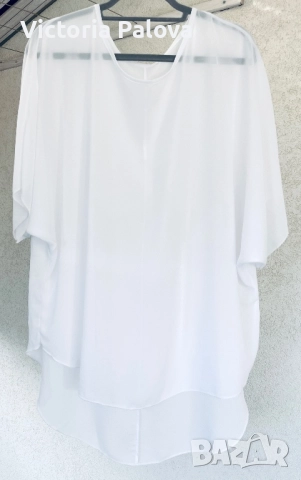 Италианска бяла блуза- туника, снимка 3 - Туники - 52714790