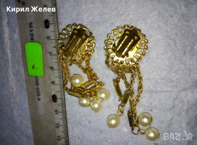 СТАРИ АЖУРНИ ЕФЕКТНИ ПОЗЛАТЕНИ ВИНТИДЖ - АРТ ОБЕЦИ 38460, снимка 4 - Обеци - 42055878