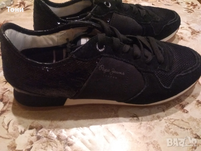 PEPE JEANS LONDON Оригинал Нови Дамски Маратонки Изцяло от Натурален Велур 39, снимка 11 - Маратонки - 52667840