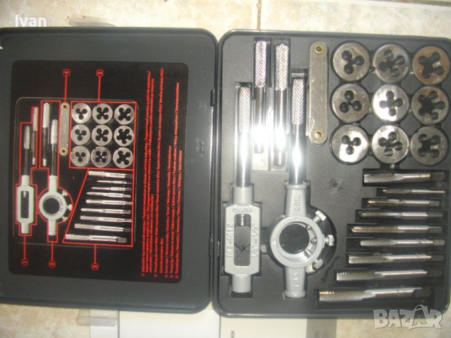 ISO M3-M12-Нов Комплект Метчици/Плашки За Външни/Вътрешни Метрични Резби-Parkside, снимка 3 - Други инструменти - 41408637