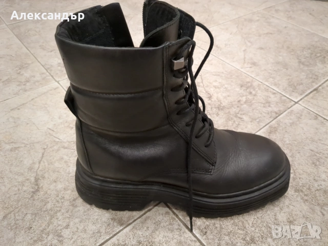 Боти Marco Tozzi черен цвят 39 номер естествена кожа, снимка 5 - Дамски боти - 53345227