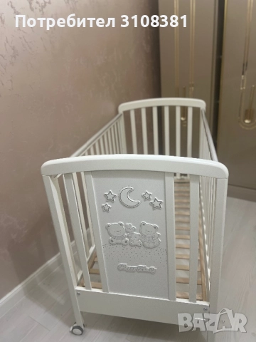 Бебешка кошара Italbaby HAPPY FAMILY Бял, снимка 2 - Мебели за детската стая - 52485492