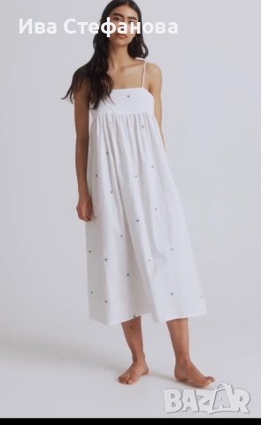 Нова елегантна дълга памучна рокля 100% памук теменушки , снимка 14 - Рокли - 42220345