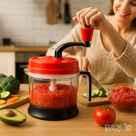 Мултифункционален кухненски чопър 2L – Смила, нарязва и миксира само с едно завъртане, снимка 6 - Други - 51948249