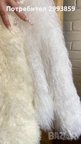Палто естествен косъм Лама*LAMA*Mongolian Fur/ Croped Mongolian Fur Coat, снимка 3 - Палта, манта - 53634417