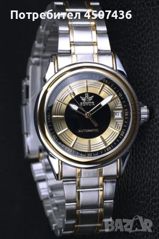 SEWOR автоматичен механичен часовник,Удароустойчив,Дата,Кубичен цирконий,неръждаема стомана, снимка 2 - Мъжки - 52772312