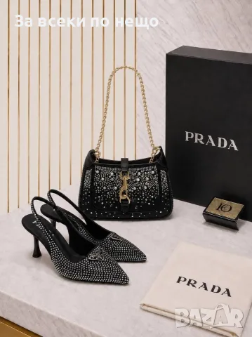 Prada Дамски Черни Обувки На Ток Прада Код E150, снимка 3 - Дамски обувки на ток - 55800127