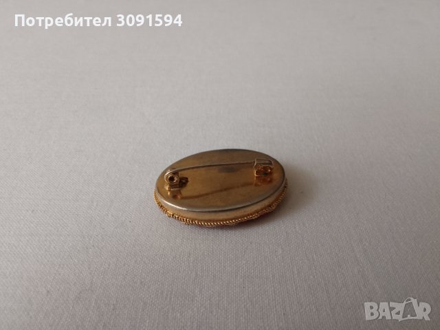 Винтидж италианска микромозайка с флорална овална игла, брошка, снимка 9 - Антикварни и старинни предмети - 41479094