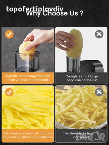 Електрическо ренде FOHERE Electric Vegetable,Гаранция, снимка 6 - Кухненски роботи - 53811360