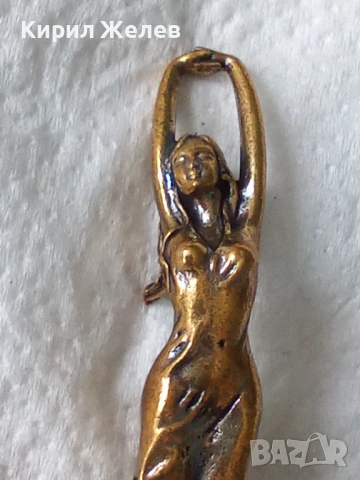 Месингова статуетка фигура 44425, снимка 3 - Антикварни и старинни предмети - 53220601