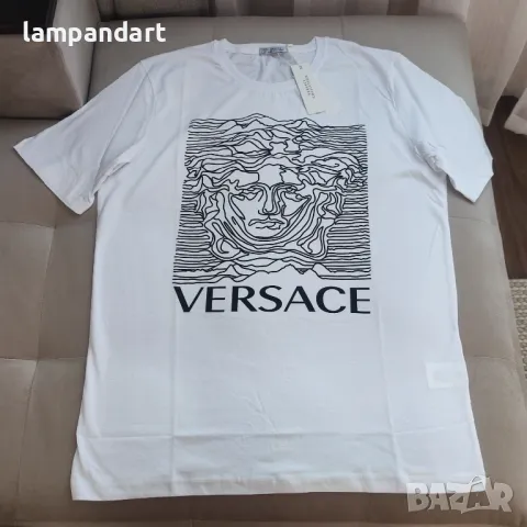 Тениска Versace Мedusa в бяло/черно/сиво, снимка 3 - Тениски - 31333960