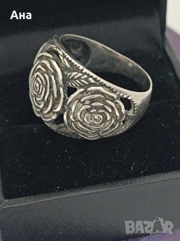 Красив сребърен пръстен роза #ДТ, снимка 6 - Пръстени - 44327047