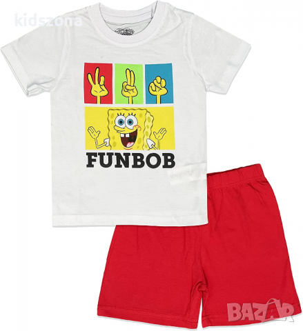 Детска пижама к.р. Sponge Bob за 4, 5, 6, 7, 8, 9 г. - М3-4, снимка 1 - Детски пижами - 36352152