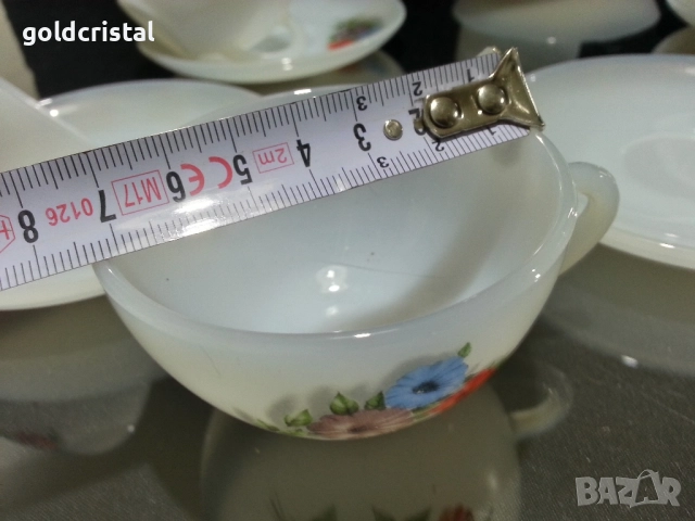 Френски аркопал чаши за чай кафе , снимка 6 - Антикварни и старинни предмети - 44231669