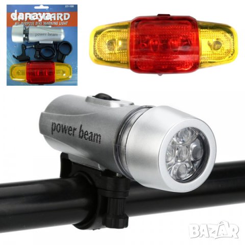 2436 Универсален комплект LED светлини за велосипед фар и стоп за колело